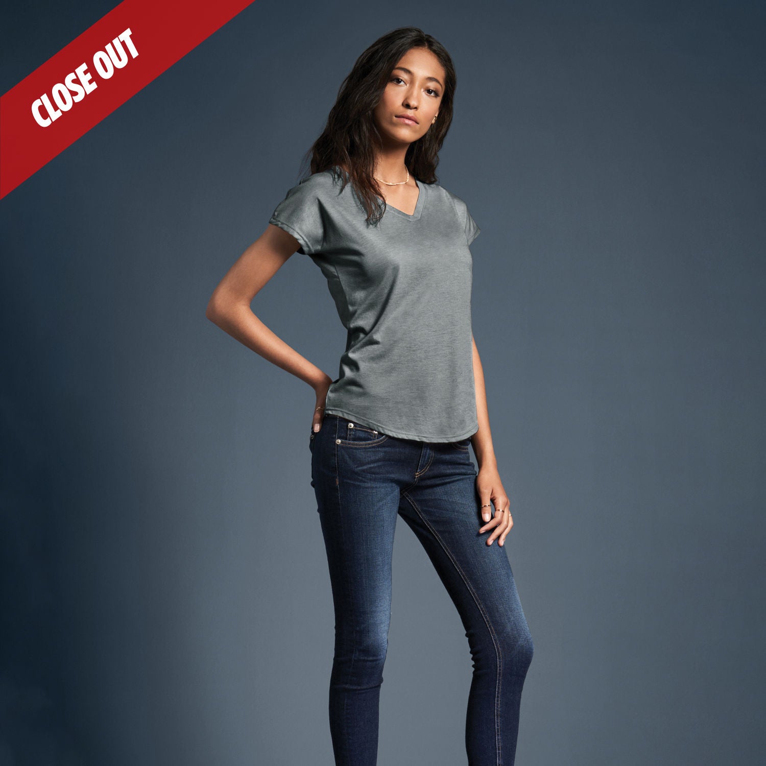 6750VL Anvil Ladies Tri-Blend V-Neck T-Shirt