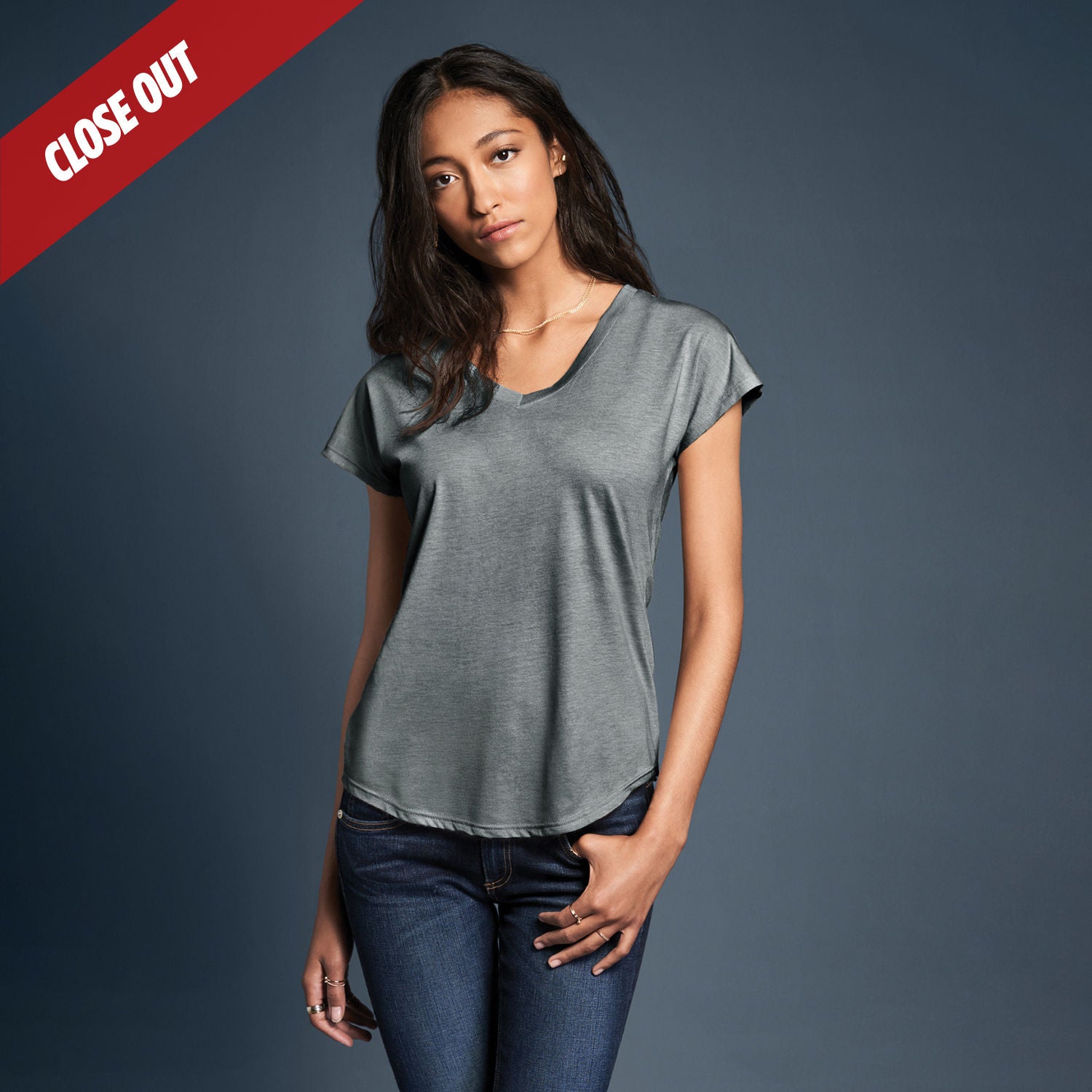 6750VL Anvil Ladies Tri-Blend V-Neck T-Shirt