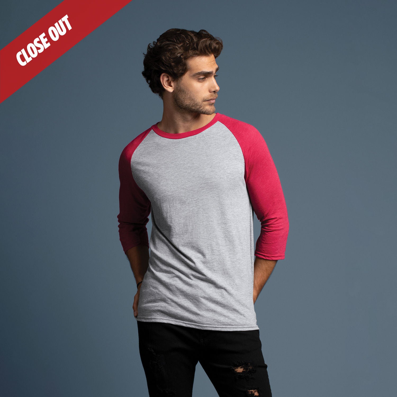 6755 Anvil Adults Tri-Blend 3 Qtr. Sleeve Raglan T-Shirt