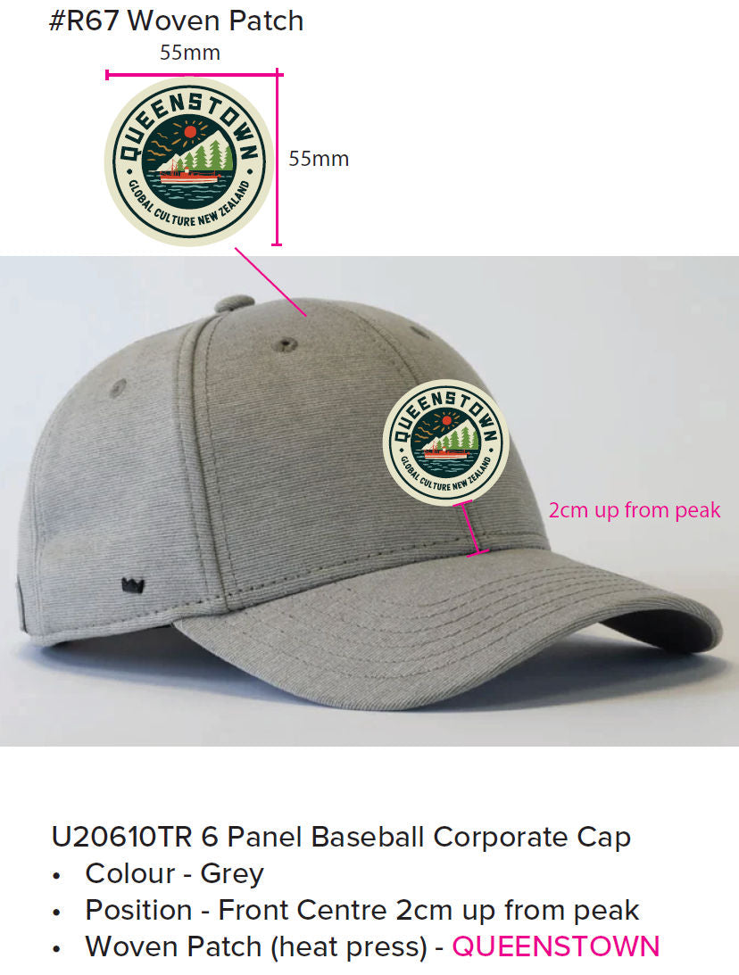 GC U20610TR Grey Cap With Round Queenstown Adhesive Patch