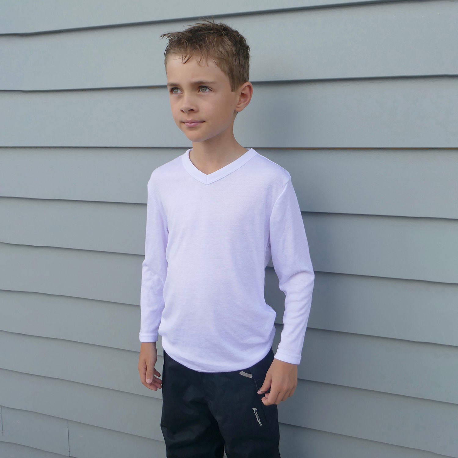 R455B Work-Guard Youth Longsleeve V-Neck Thermal
