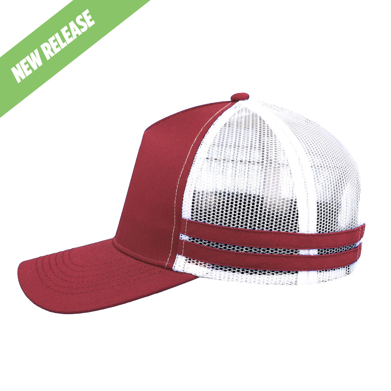 #colour_Maroon / White Mesh /Maroon Stripes