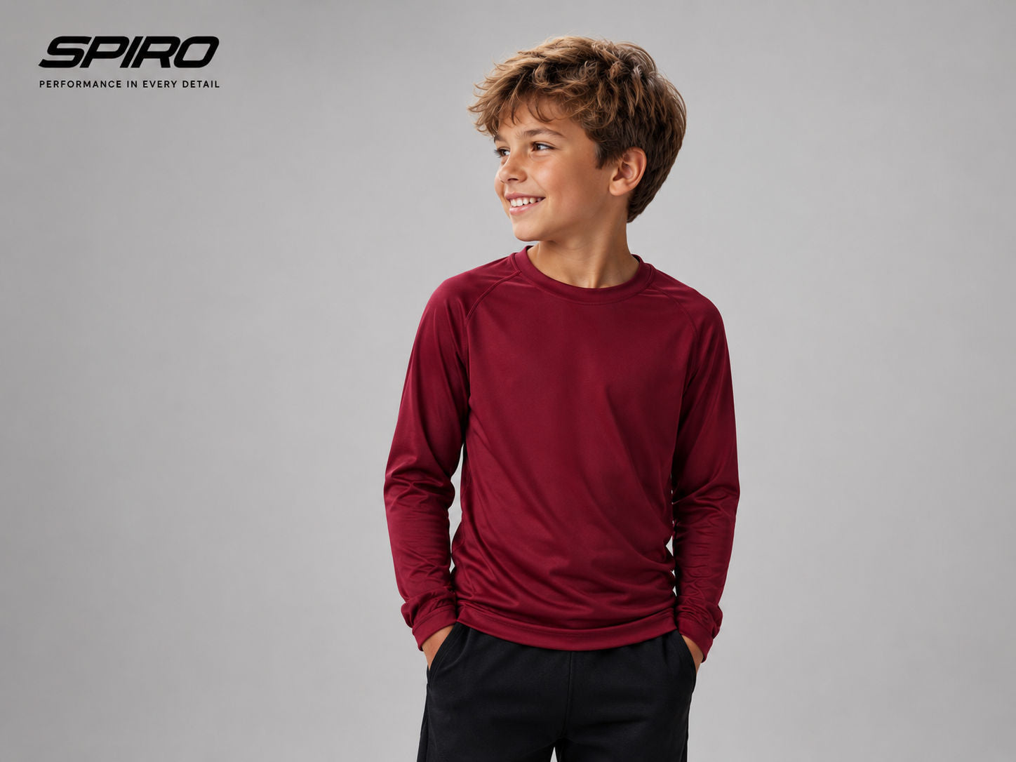 S289B Spiro Youth Impact Performance Aircool Longsleeve