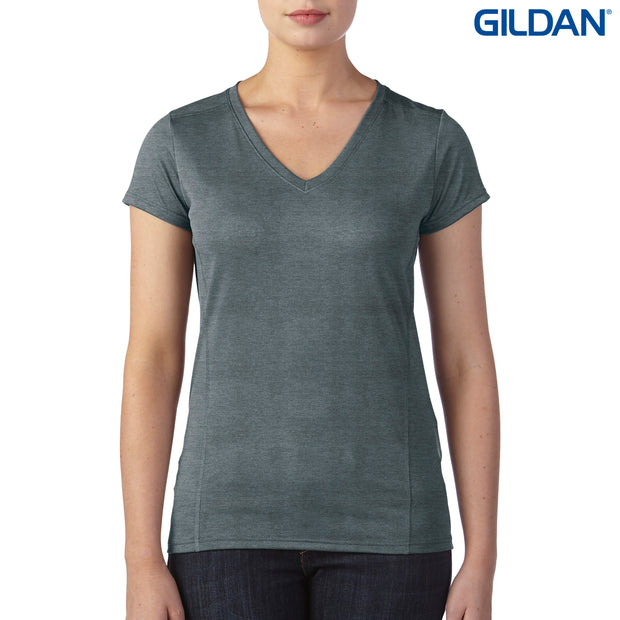 47V00L Gildan Performance Ladies’ V-Neck Tech T-Shirt- Clearance